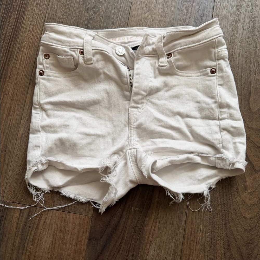 American Eagle Outfitters Cream Jean Shorts